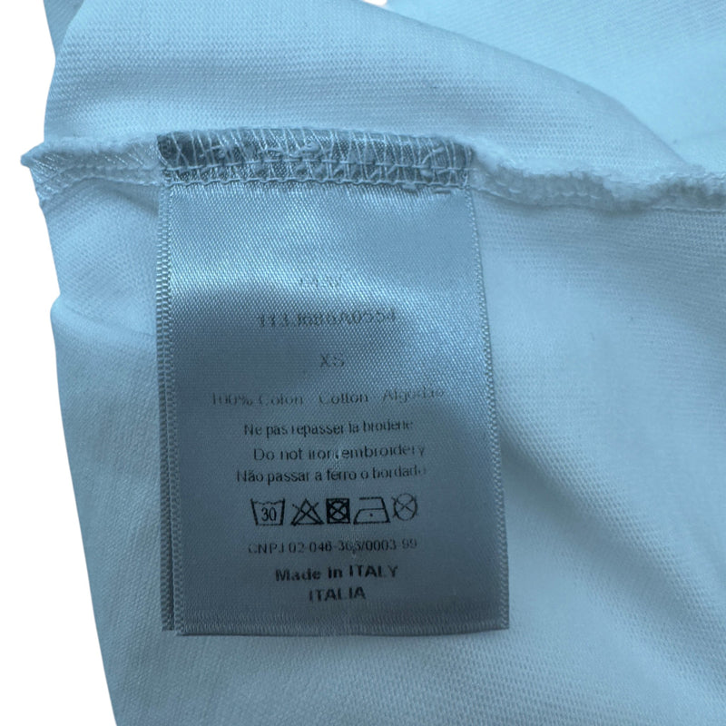 Men's Flowers Embroidered T-Shirt White Size S