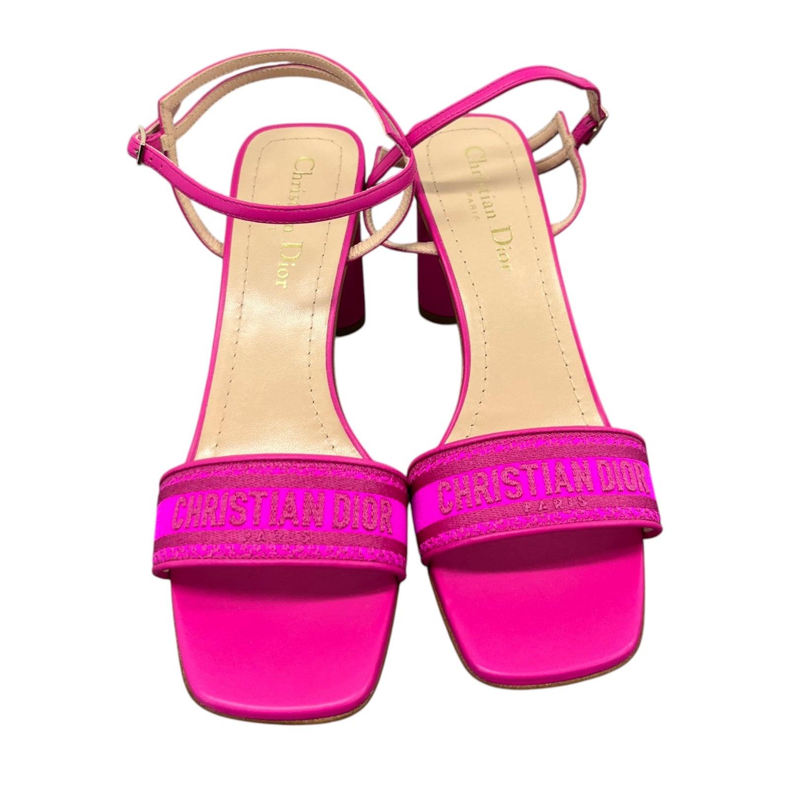 Women's Embroidered Logo Heels Pink Size EU 38.5 / UK 5.5 - Photo 6
