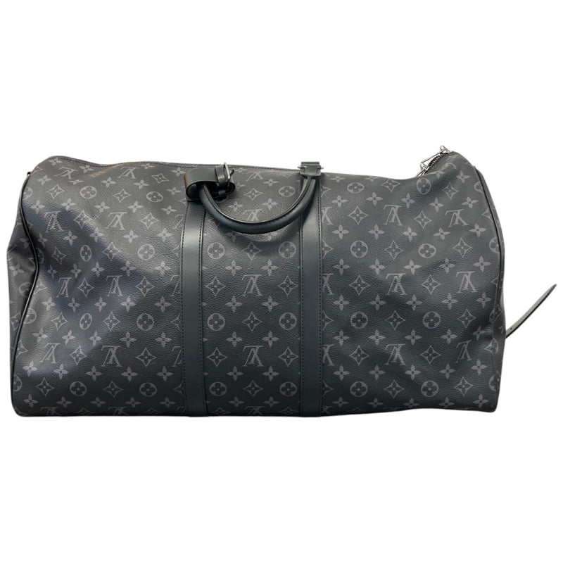 Men's Monogram Eclipse Keepall Bandoulière 55 Travel Bag Charcoal