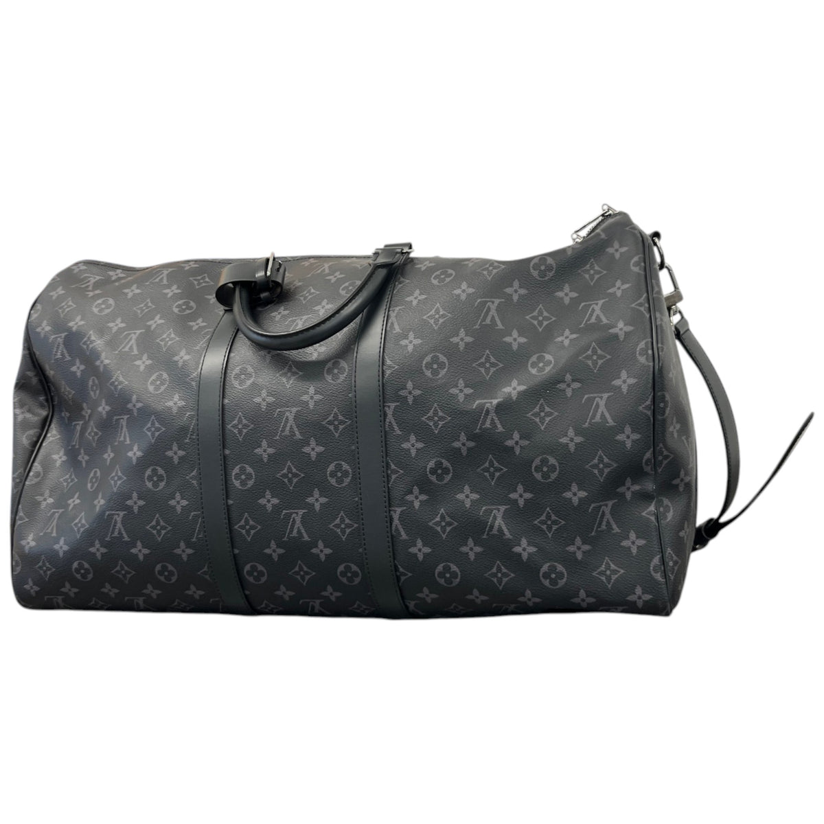 Men's Monogram Eclipse Keepall Bandoulière 55 Travel Bag Charcoal - Photo 9
