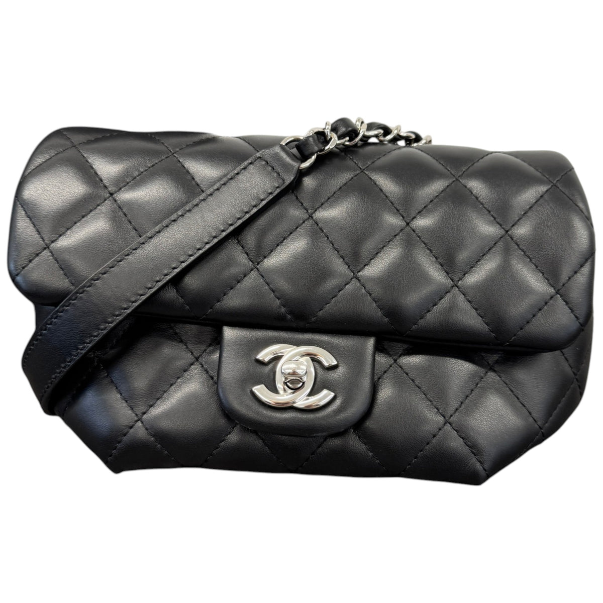 Women's Quilted CC Belt Bag Black - Photo 1