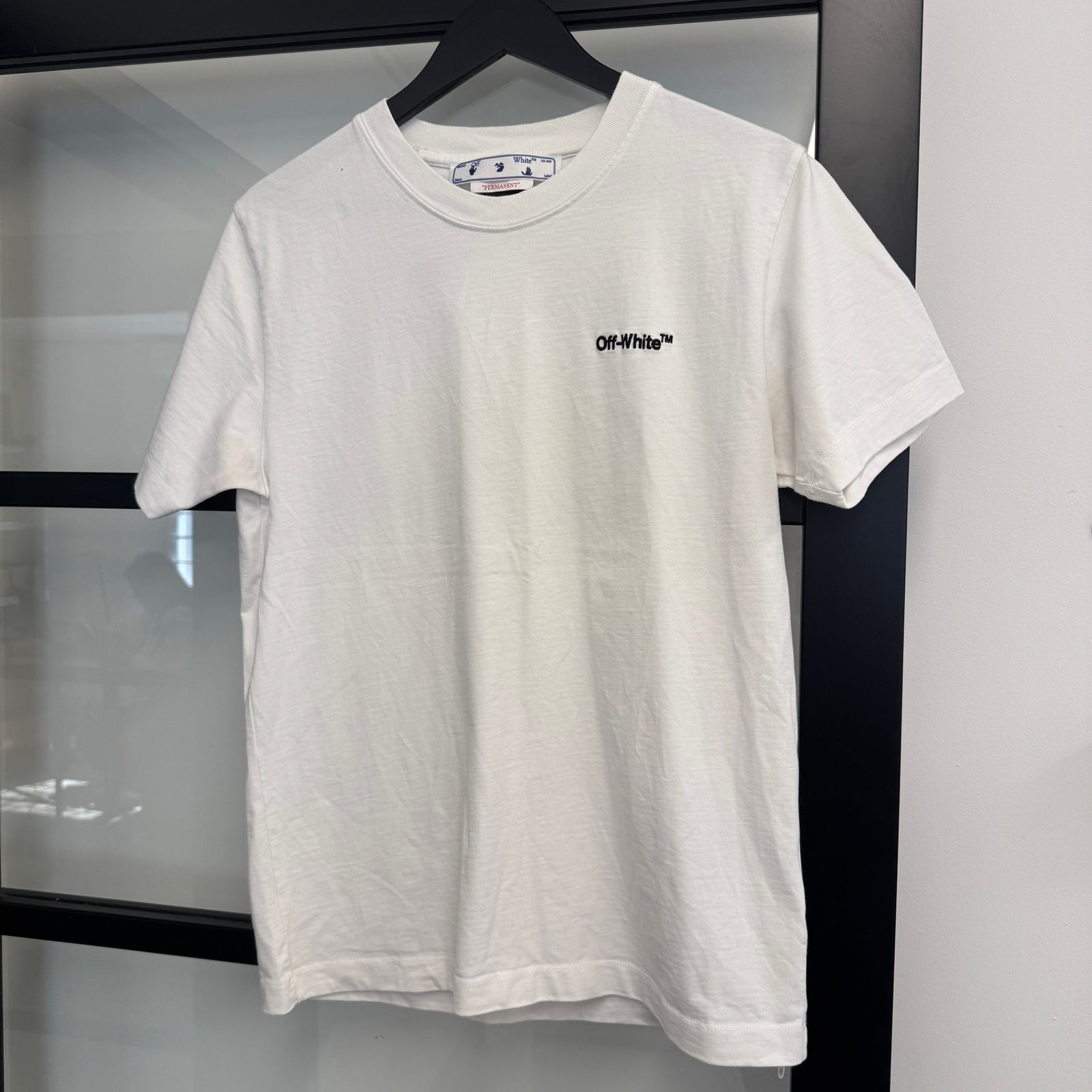 Men's Embroidered Logo T-Shirt White Size S - Photo 8