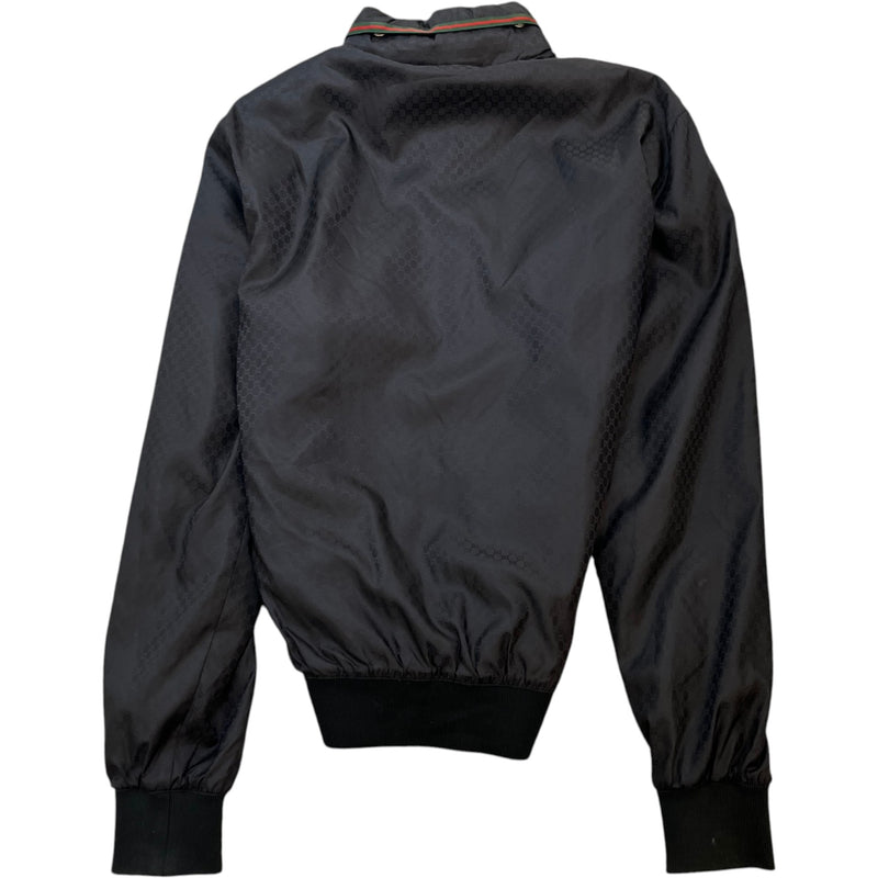 Men's GG Monogram Nylon Bomber Jacket Black Size L