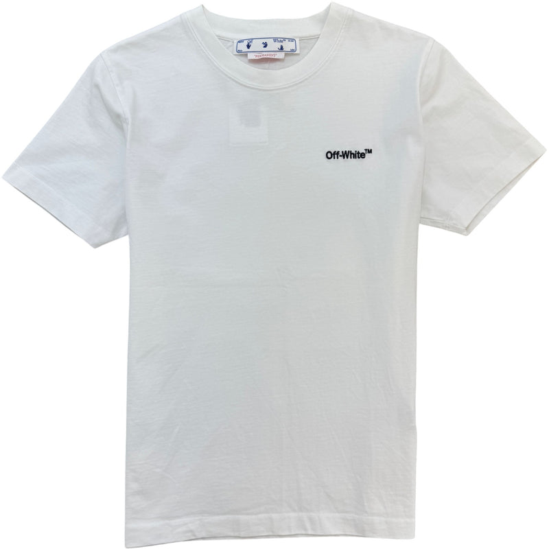Men's Embroidered Logo T-Shirt White Size S