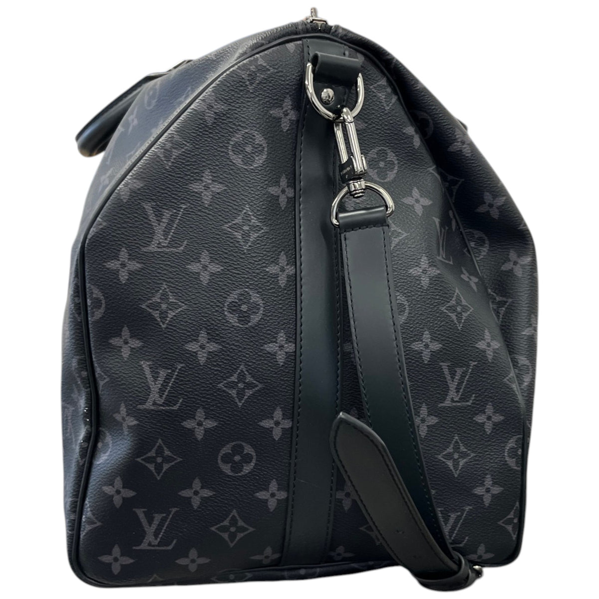 Men's Monogram Eclipse Keepall Bandoulière 55 Travel Bag Charcoal - Photo 7