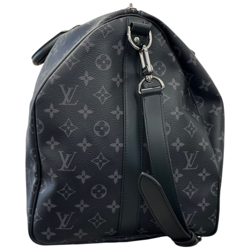 Men's Monogram Eclipse Keepall Bandoulière 55 Travel Bag Charcoal