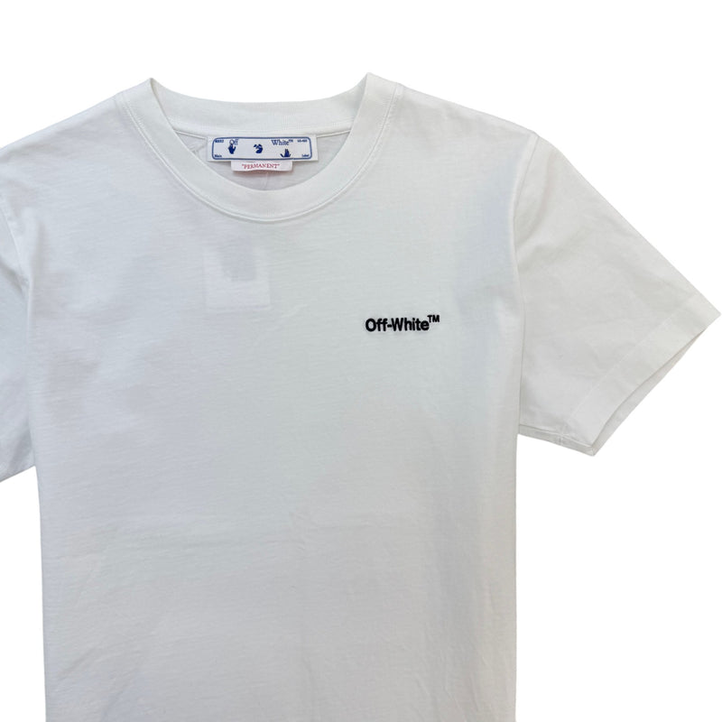 Men's Embroidered Logo T-Shirt White Size S