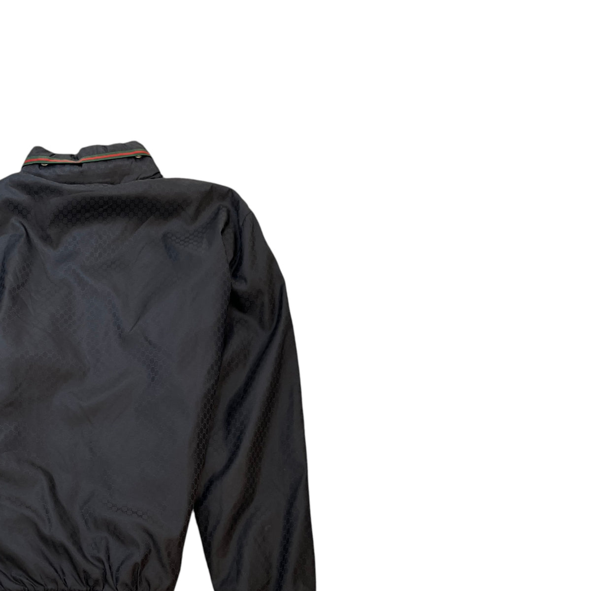 Men's GG Monogram Nylon Bomber Jacket Black Size L - Photo 4