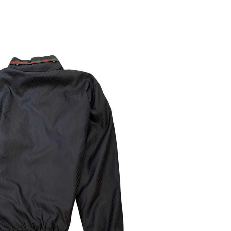 Men's GG Monogram Nylon Bomber Jacket Black Size L