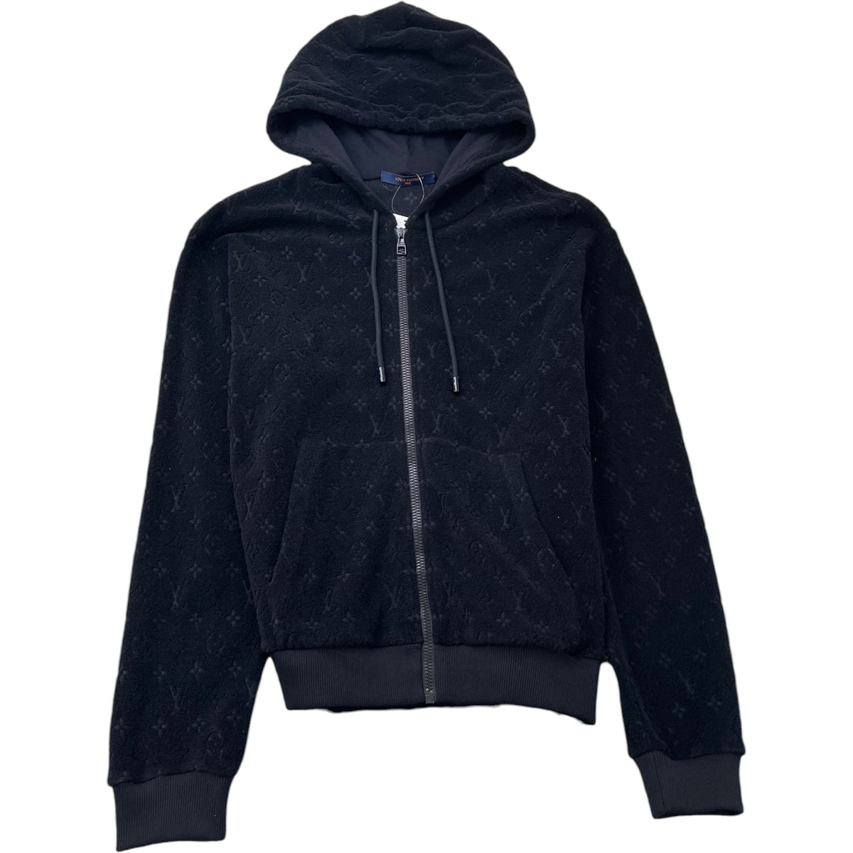 Men's French Terry Zip Hoodie Black Size S - Photo 1