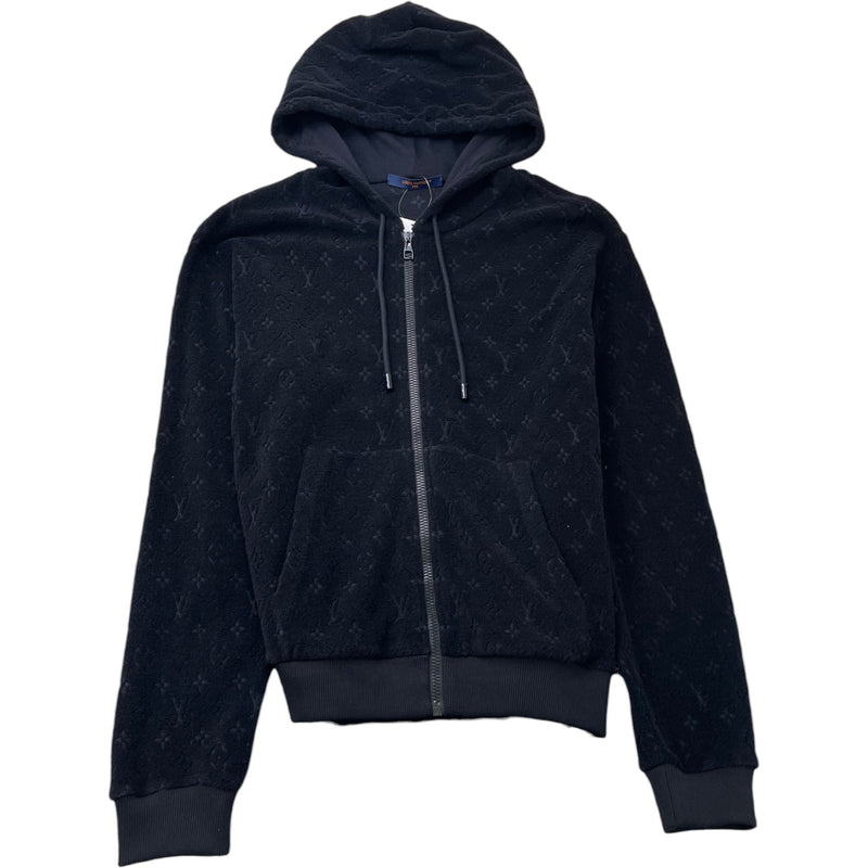 Men's French Terry Zip Hoodie Black Size S