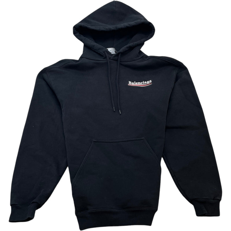 Men's Embroidered Logo Hoodie Black Size XXS