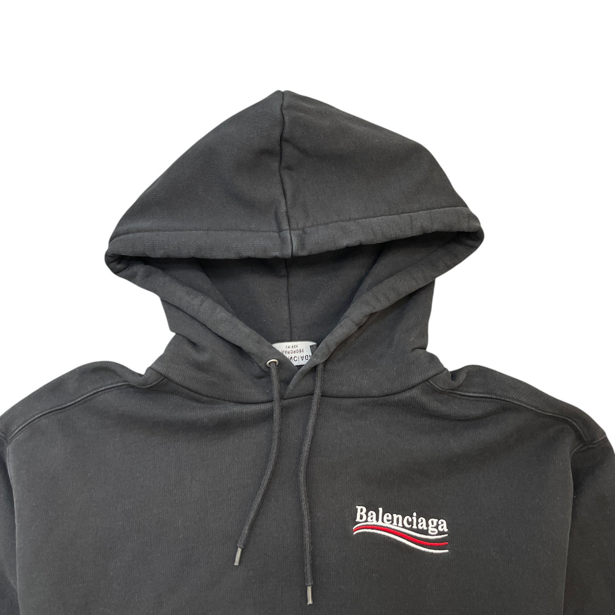 Men's Oversized Political Campaign Logo Hoodie Black Size L - Photo 5