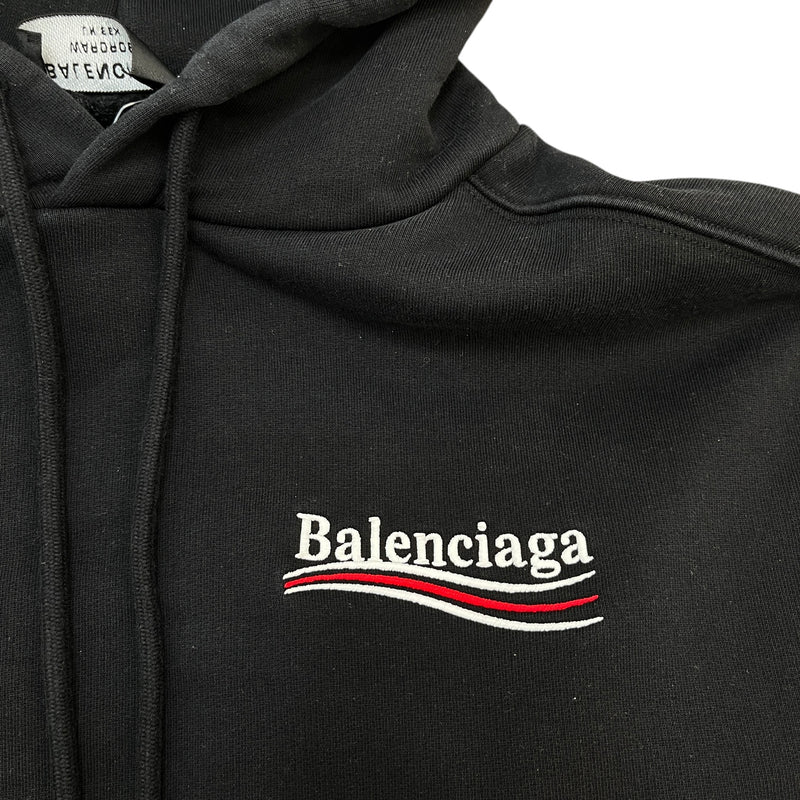 Men's Embroidered Logo Hoodie Black Size XXS