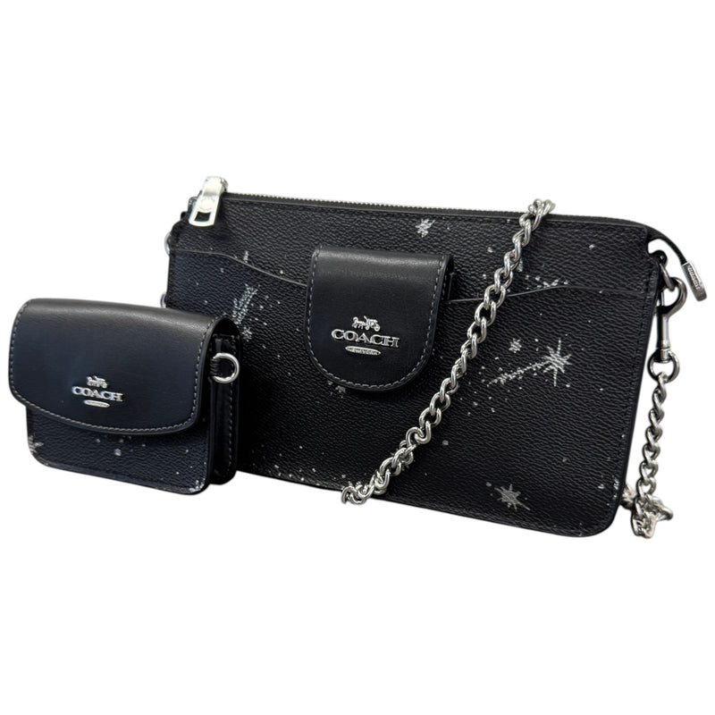 Women's Poppy Star Print Crossbody Bag Black