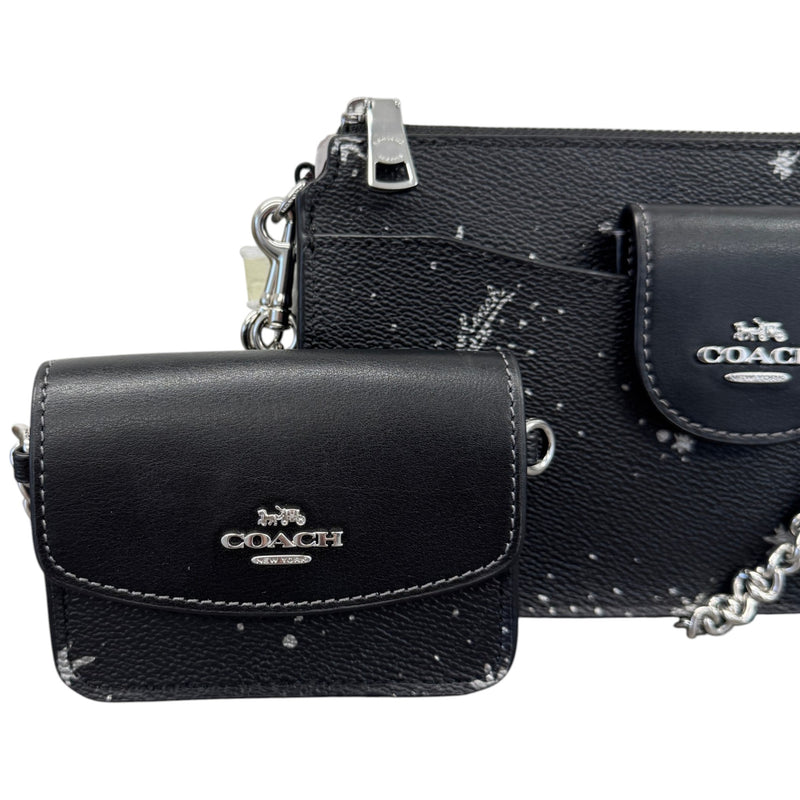 Women's Poppy Star Print Crossbody Bag Black