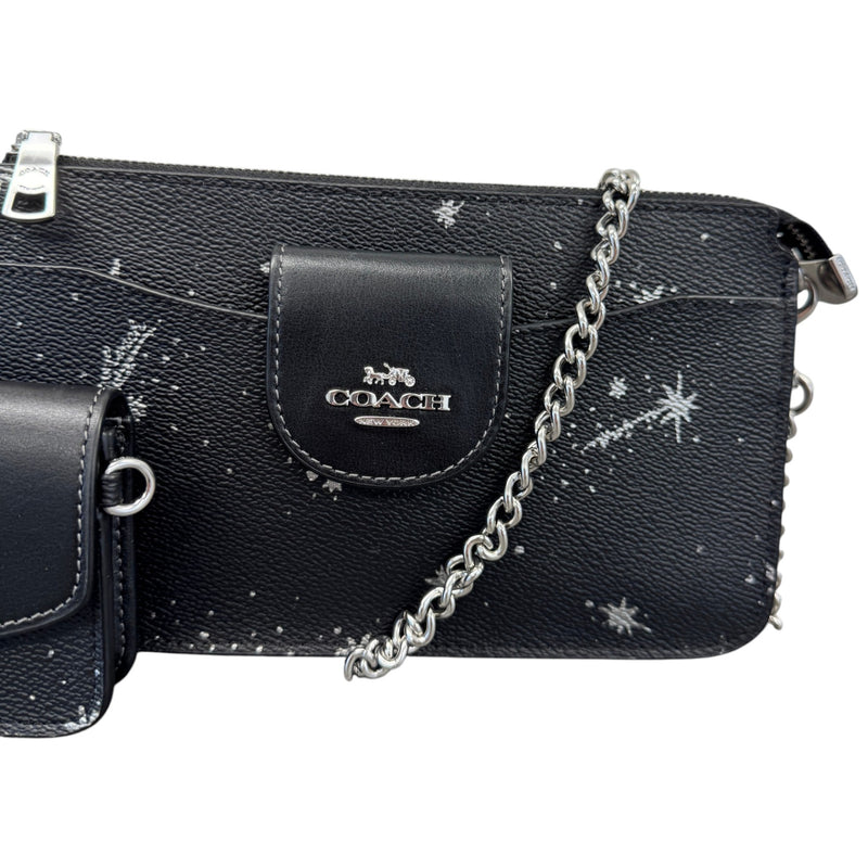 Women's Poppy Star Print Crossbody Bag Black