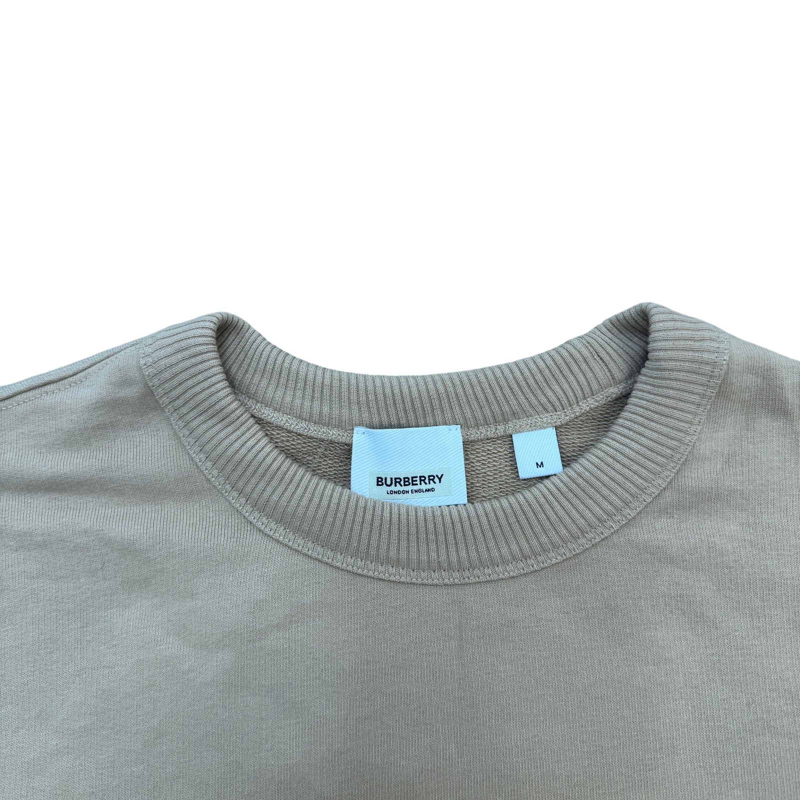 Men's Embroidered Logo Sweatshirt Beige Size M - Photo 3