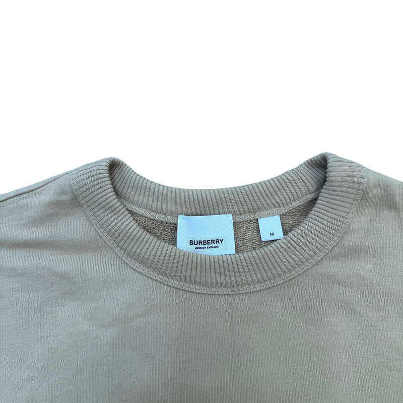 Men's Embroidered Logo Sweatshirt Beige Size M