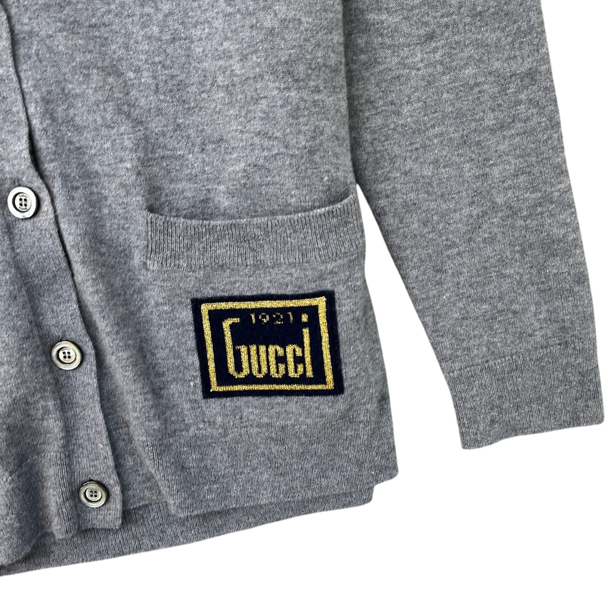 Men's Embroidered Logo Cardigan Grey Size S - Photo 5