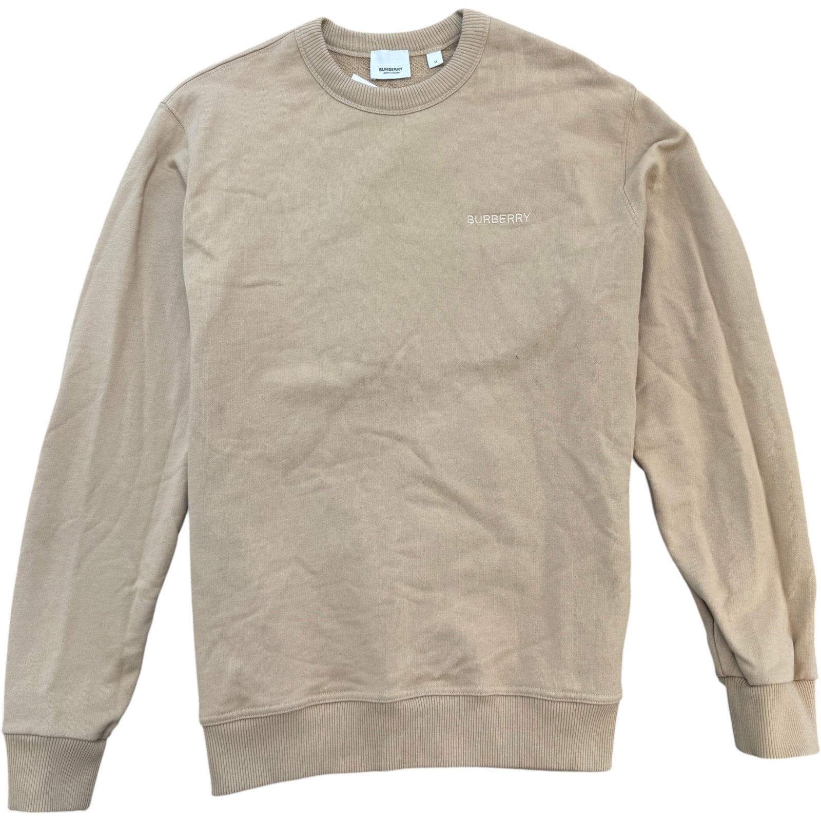 Men's Embroidered Logo Sweatshirt Beige Size M - Photo 1