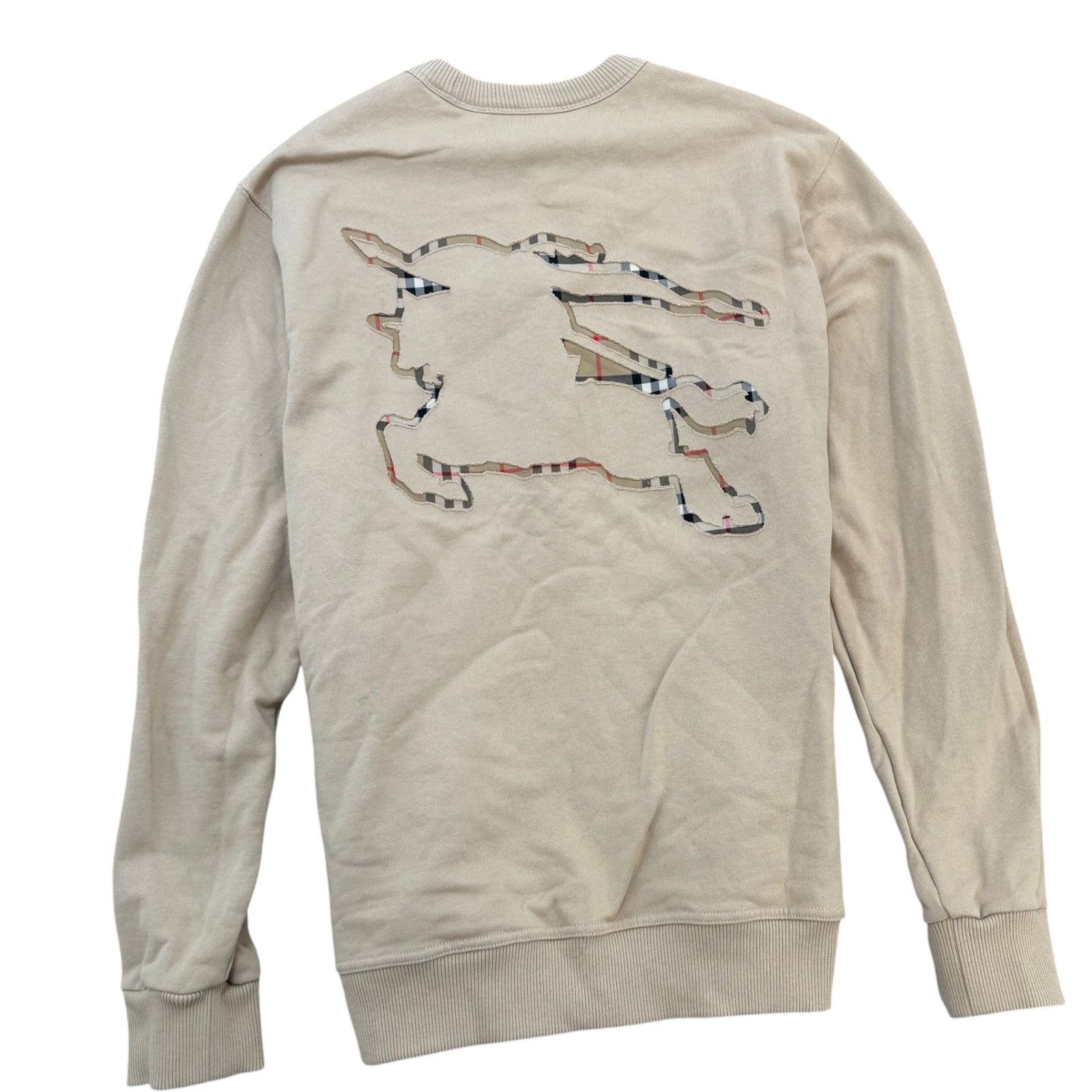 Men's Embroidered Logo Sweatshirt Beige Size M - Photo 2