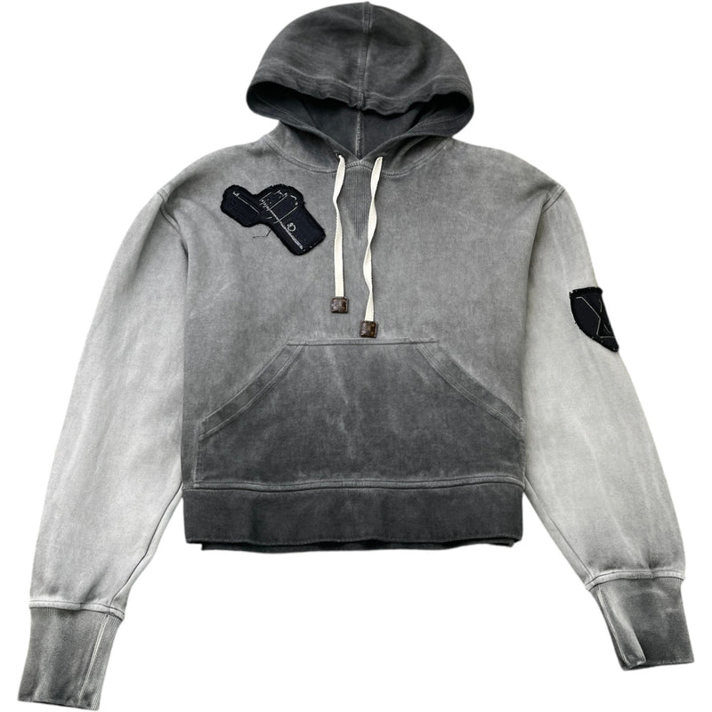 Women's LV Logo Patch Hoodie Charcoal Size S / UK 8