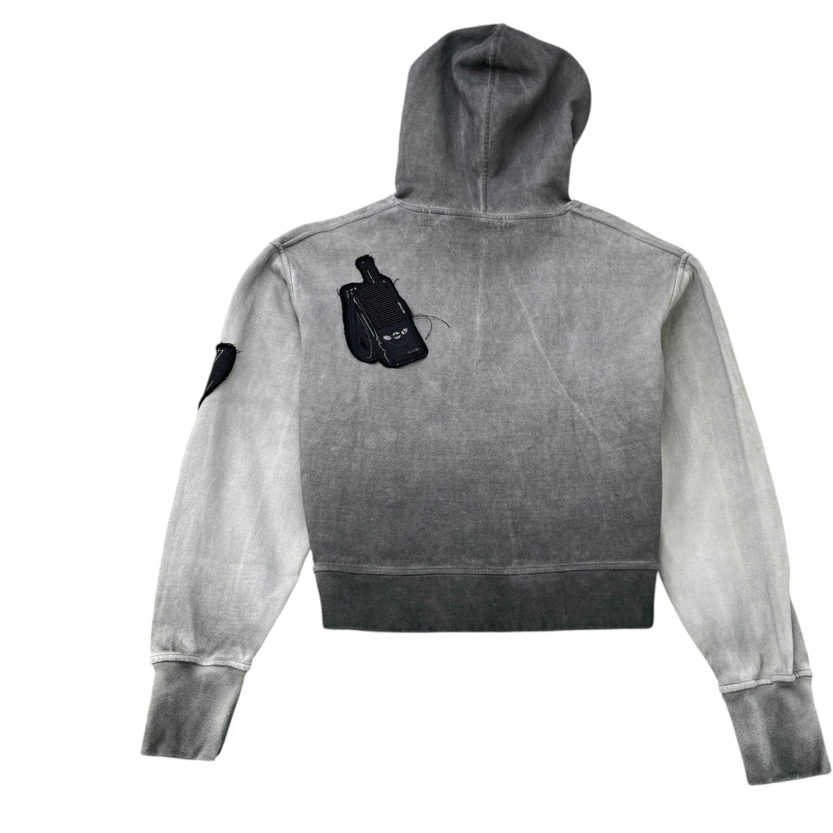 Women's LV Logo Patch Hoodie Charcoal Size S / UK 8 - Photo 2