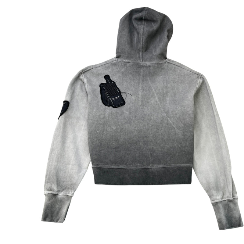 Women's LV Logo Patch Hoodie Charcoal Size S / UK 8