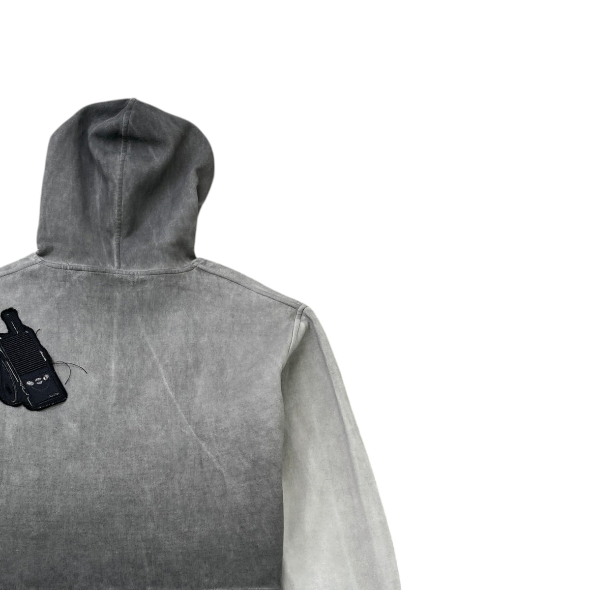 Women's LV Logo Patch Hoodie Charcoal Size S / UK 8 - Photo 4