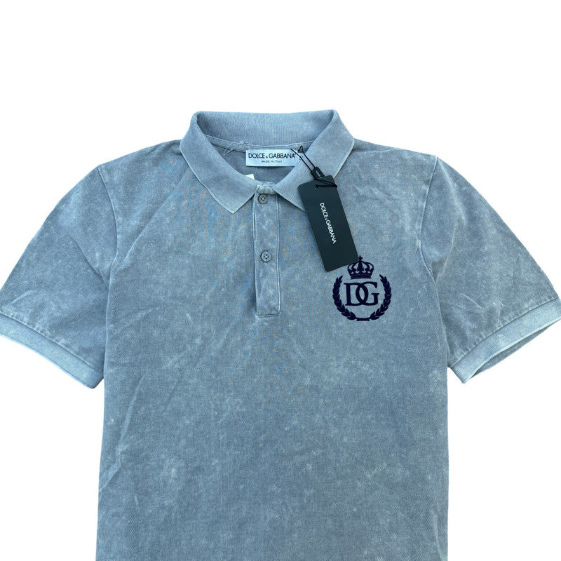 Men's Embroidered Logo Polo Shirt Grey Size S