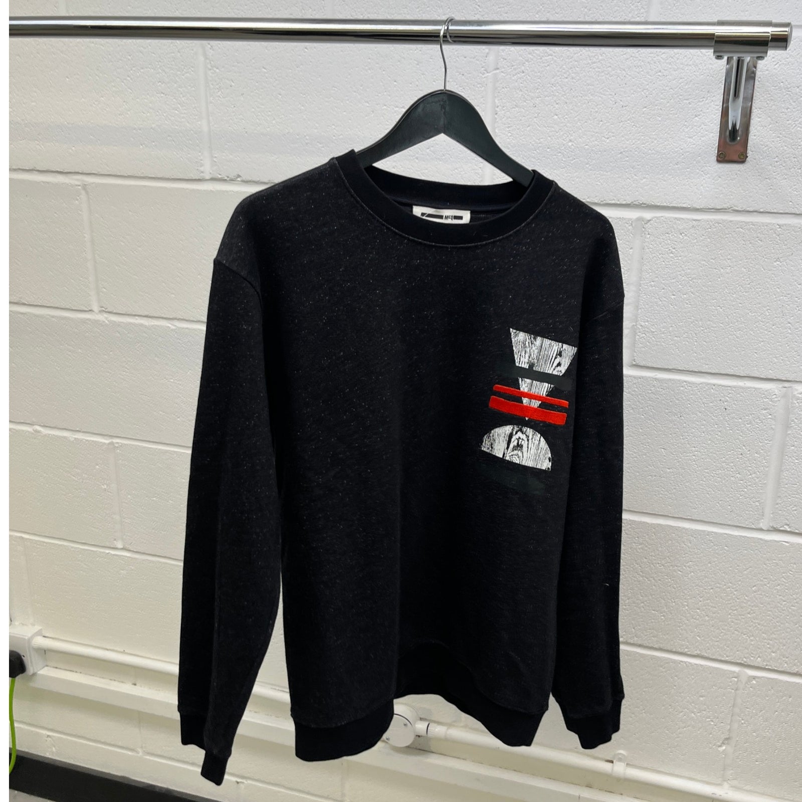 Men's Logo Print Sweatshirt Black Size XL - Photo 8
