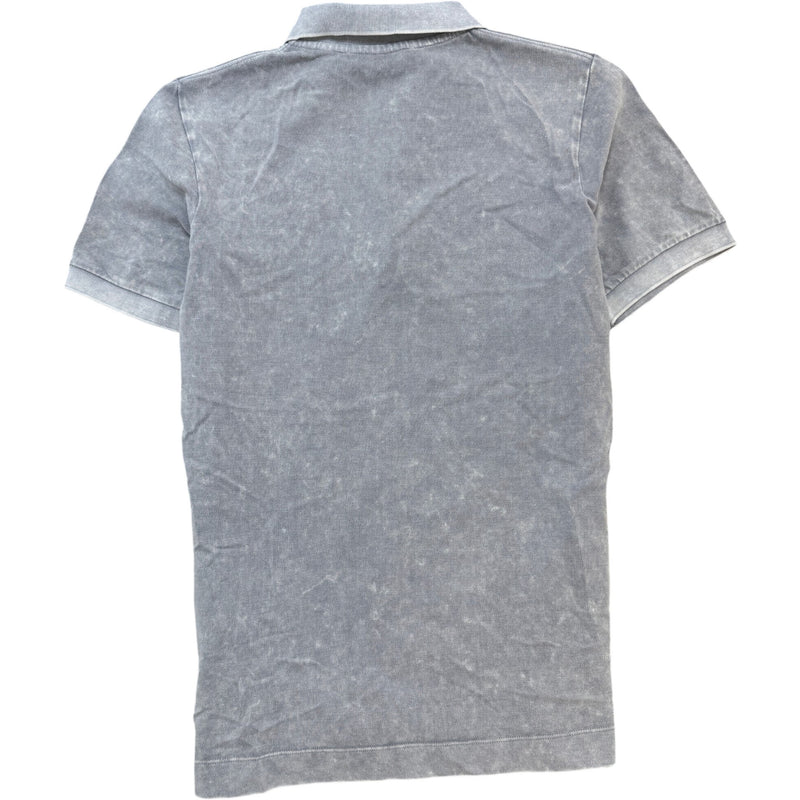 Men's Embroidered Logo Polo Shirt Grey Size S