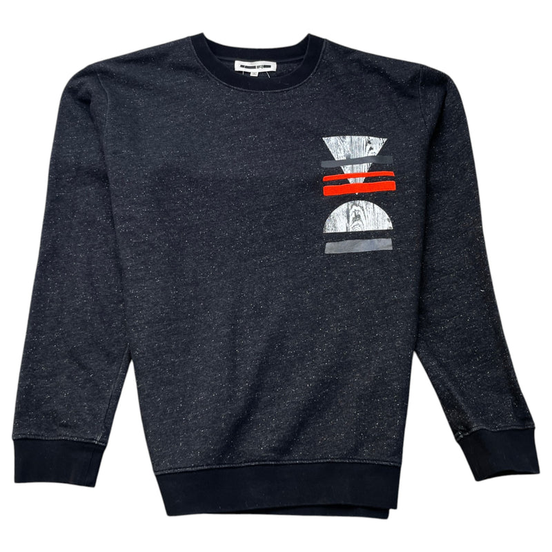 Men's Logo Print Sweatshirt Black Size XL