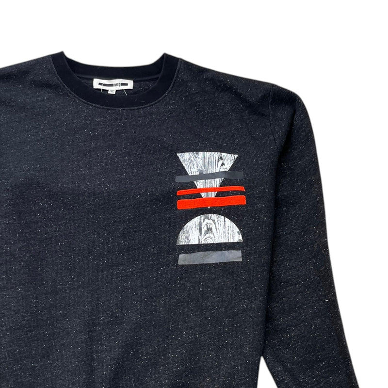 Men's Logo Print Sweatshirt Black Size XL