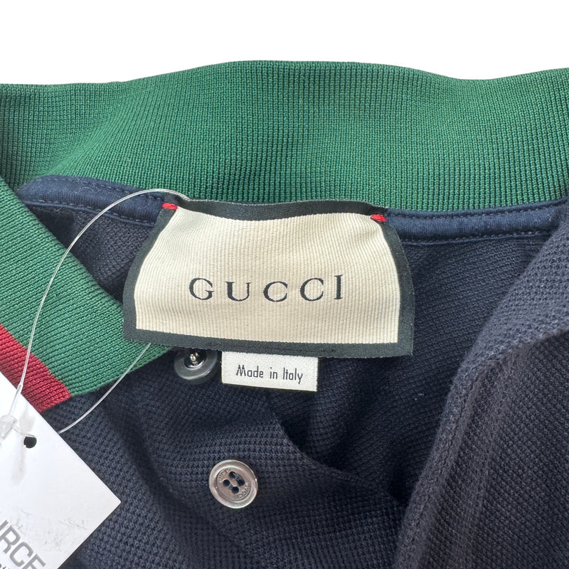 Men's Web Collar Polo Shirt Navy Size S