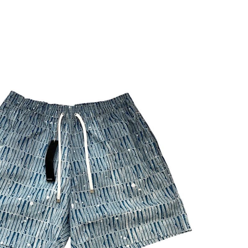 Men's Logo Print Swim Shorts Blue Size S