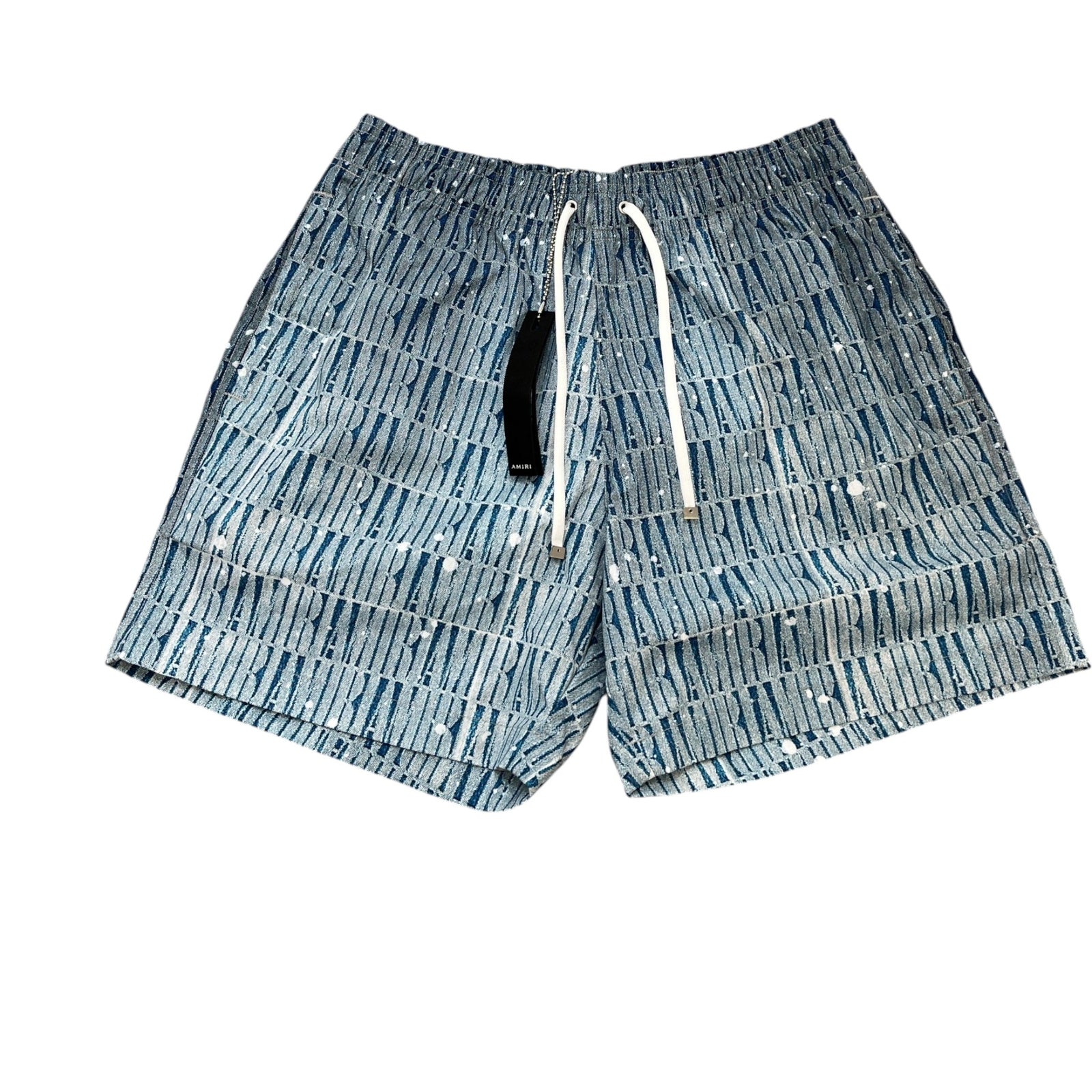 Men's Logo Print Swim Shorts Blue Size S - Photo 1