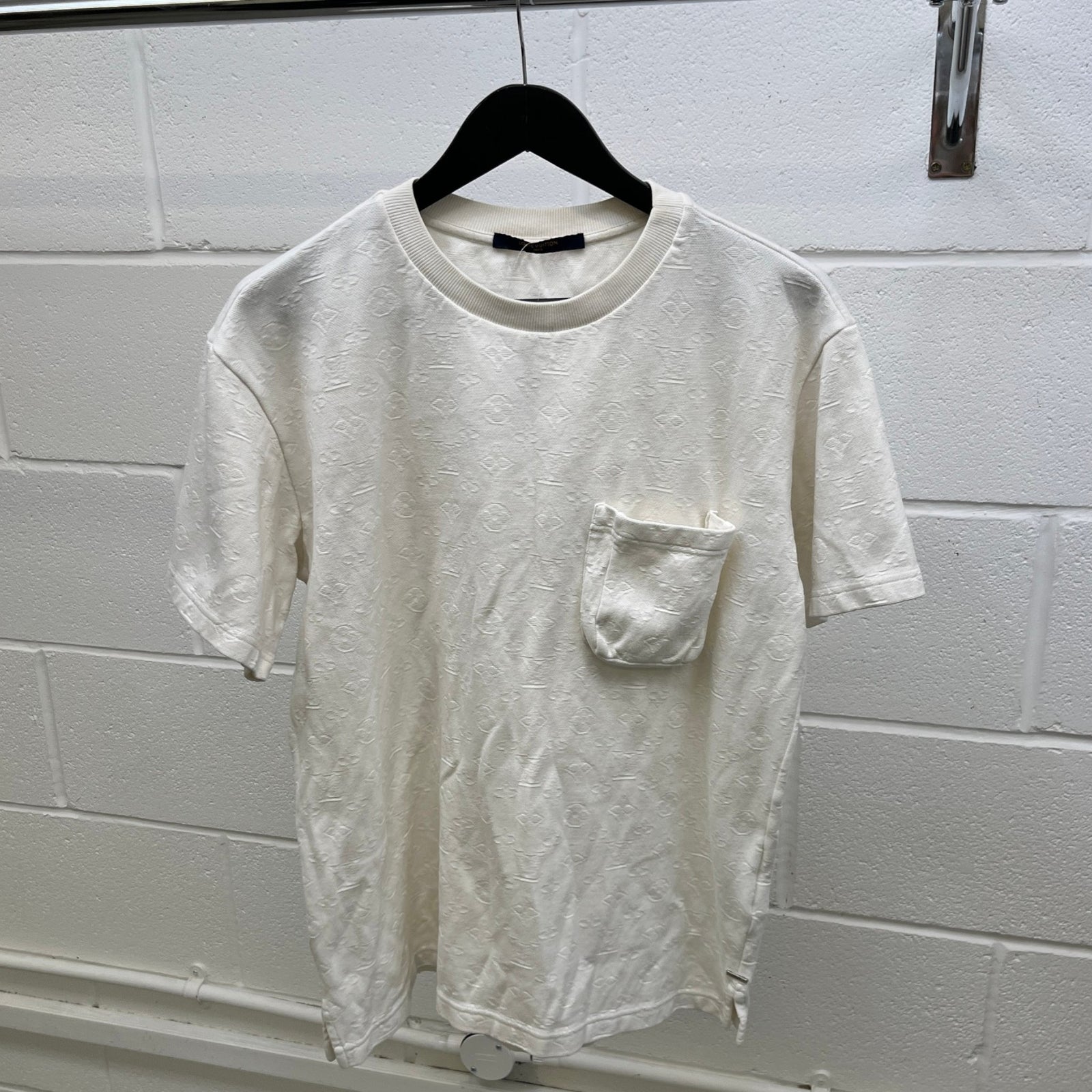Men's Monogram 3D Pocket T-Shirt White Size L - Photo 9