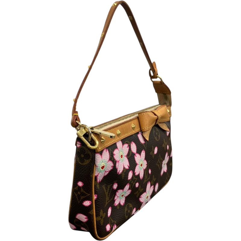Women's x Takashi Murakami Vintage 03 Cherry Blossom Pochette Accessoires Handbag Brown
