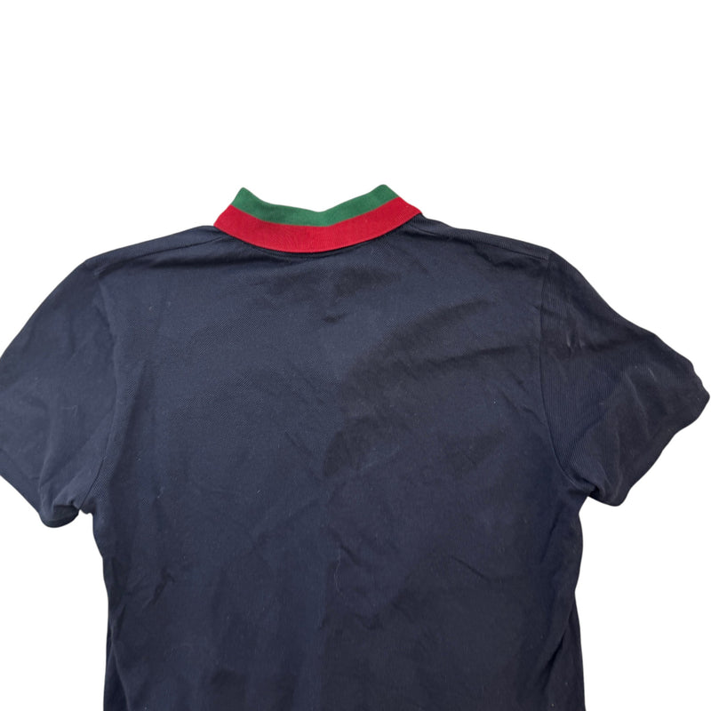 Men's Web Collar Polo Shirt Navy Size S