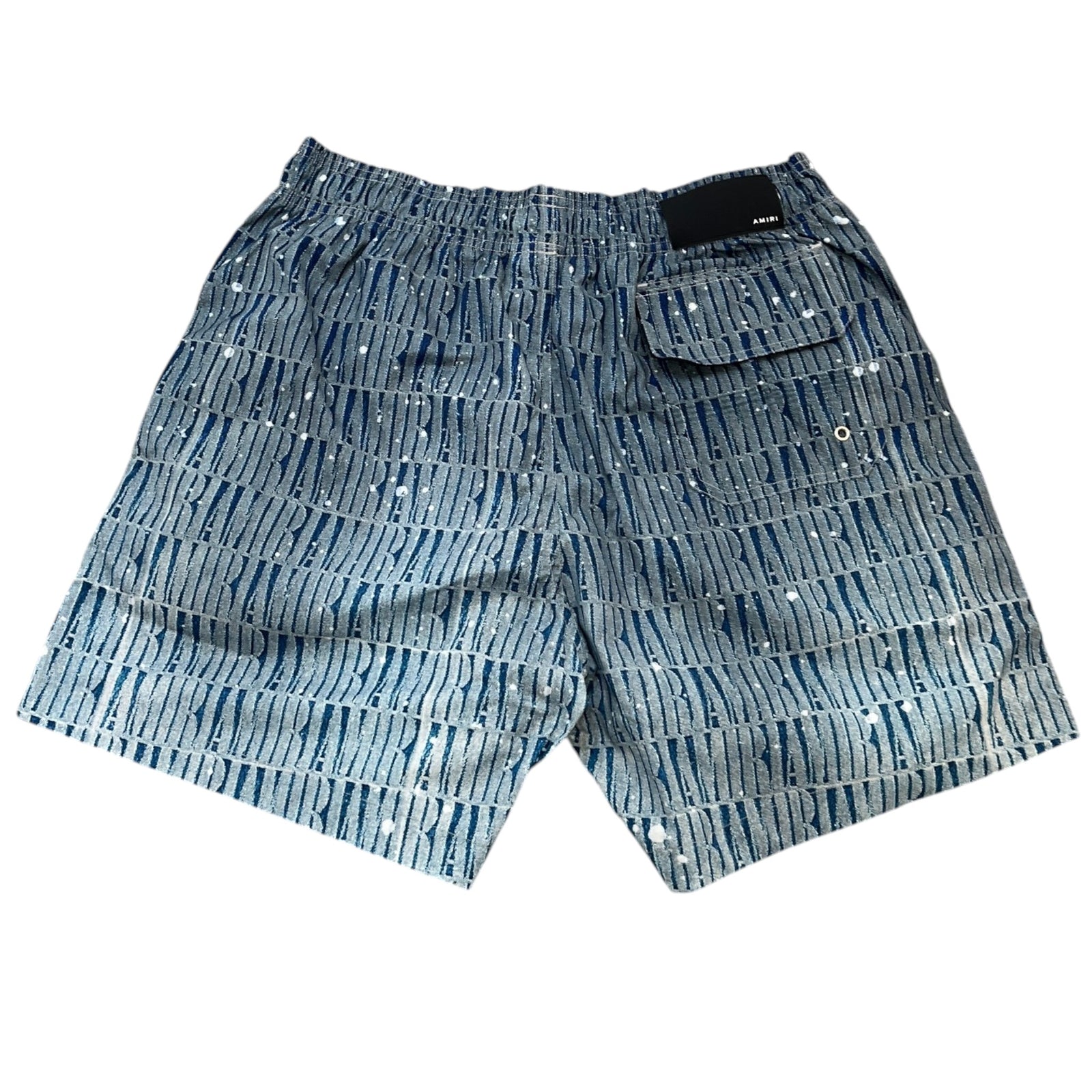 Men's Logo Print Swim Shorts Blue Size S - Photo 2