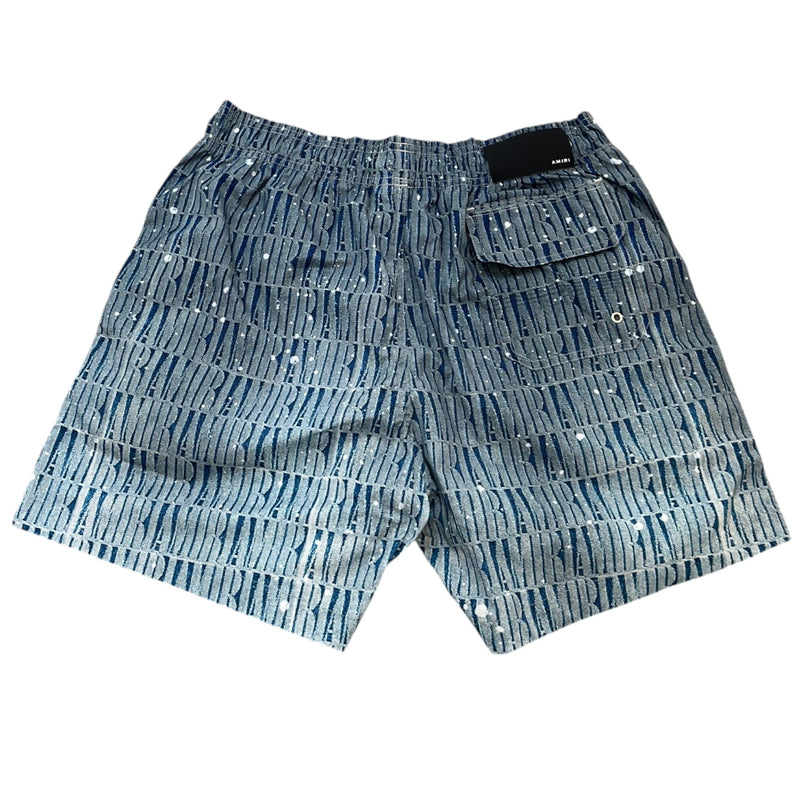 Men's Logo Print Swim Shorts Blue Size S
