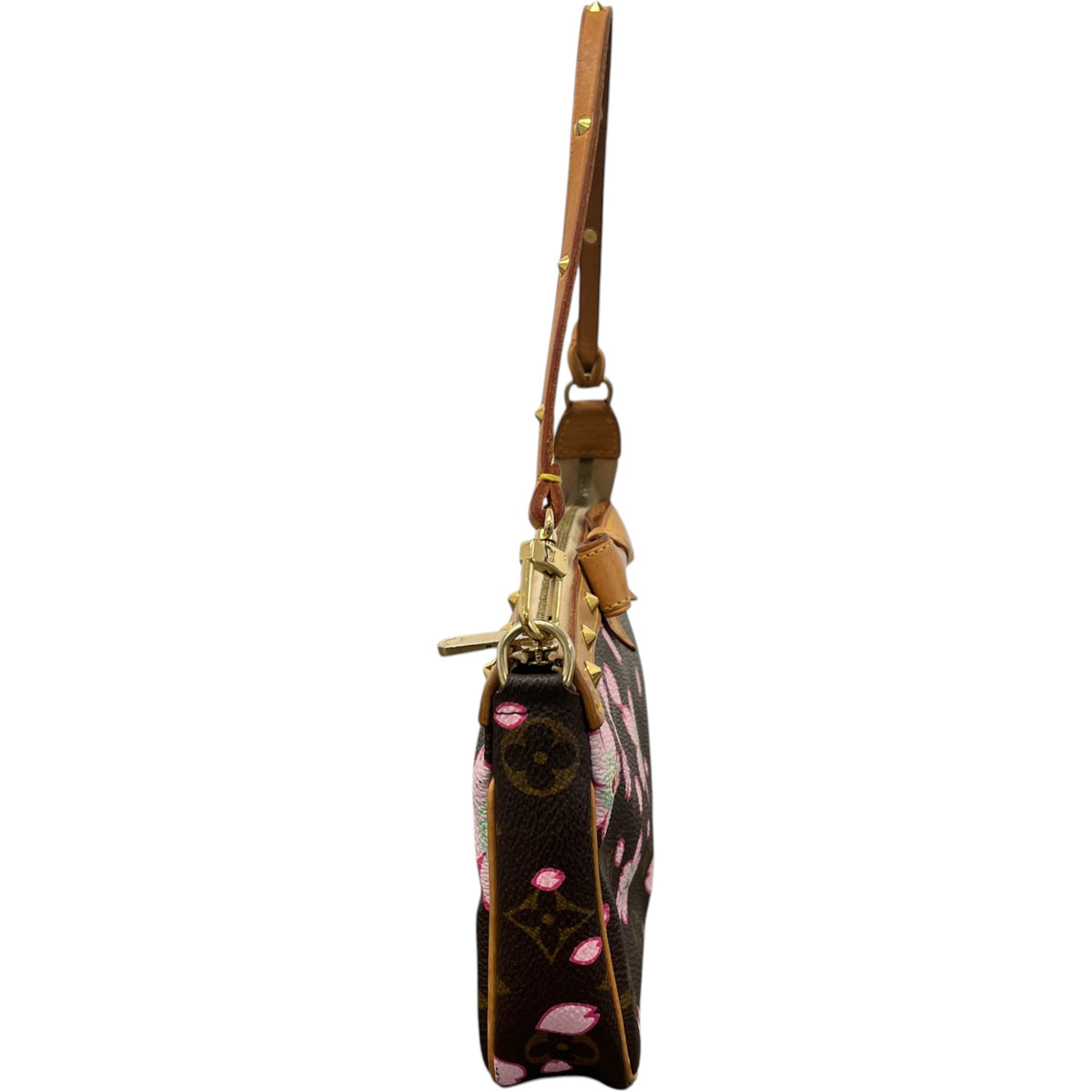 Women's x Takashi Murakami Vintage 03 Cherry Blossom Pochette Accessoires Handbag Brown - Photo 5