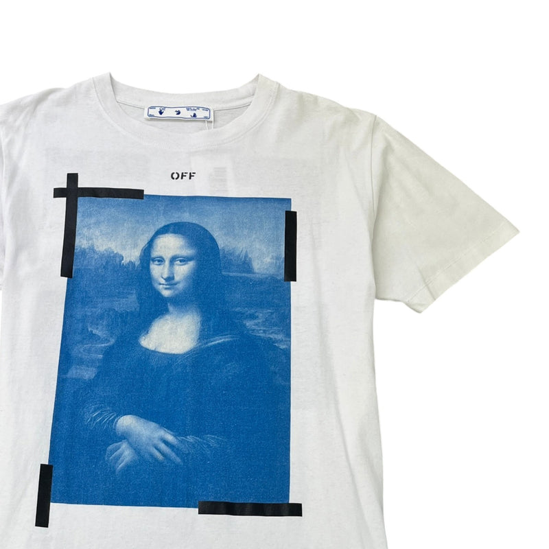 Men's Mona Lisa Graphic Print T-Shirt White Size L