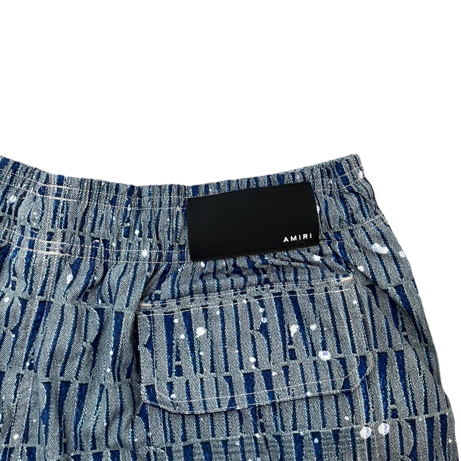 Men's Logo Print Swim Shorts Blue Size S - Photo 5