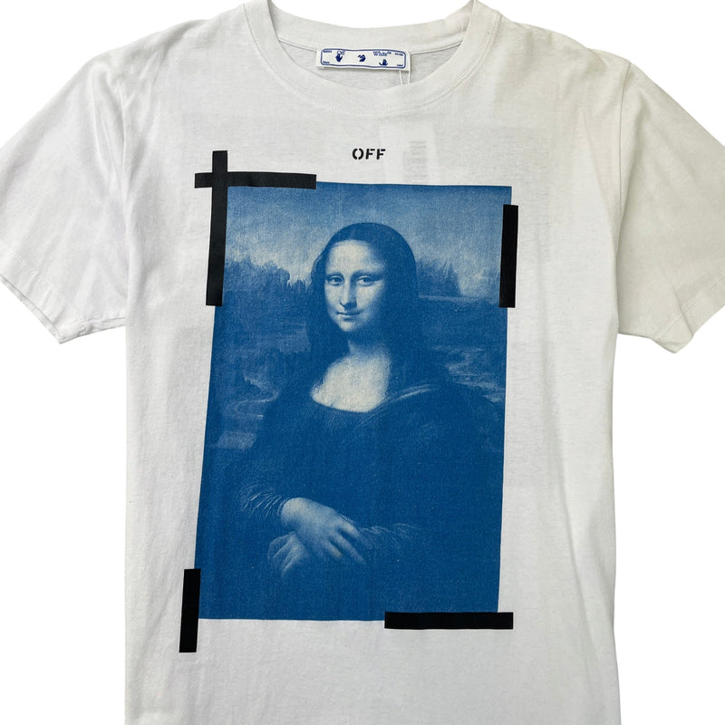 Men's Mona Lisa Graphic Print T-Shirt White Size L
