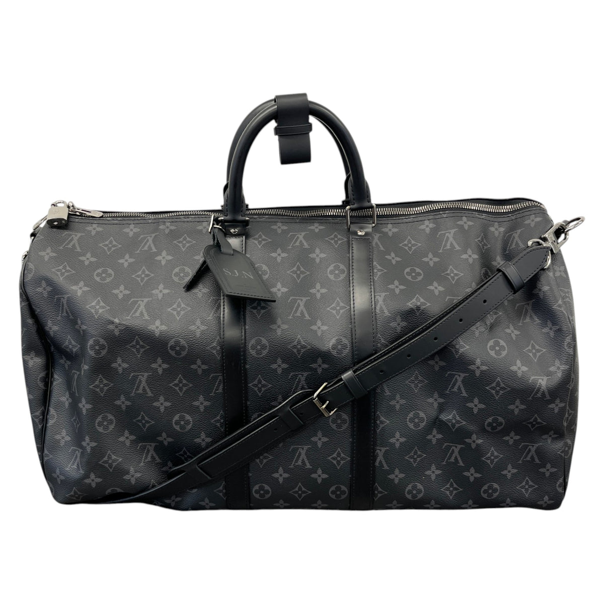 Men's Monogram Eclipse Keepall Bandoulière 55 Travel Bag Black - Photo 1