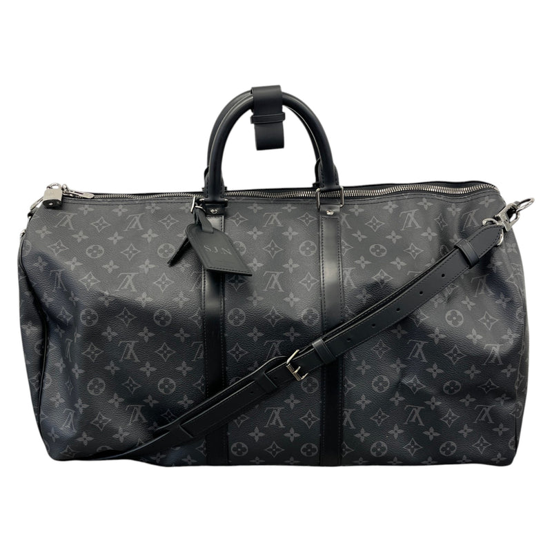 Men's Monogram Eclipse Keepall Bandoulière 55 Travel Bag Black