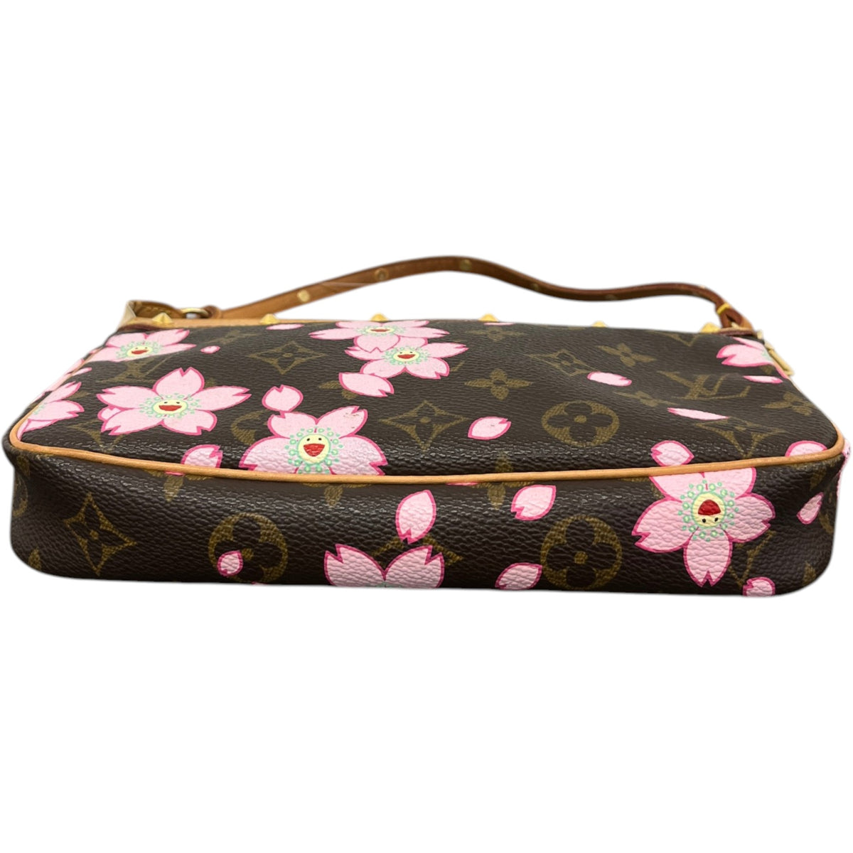 Women's x Takashi Murakami Vintage 03 Cherry Blossom Pochette Accessoires Handbag Brown - Photo 8